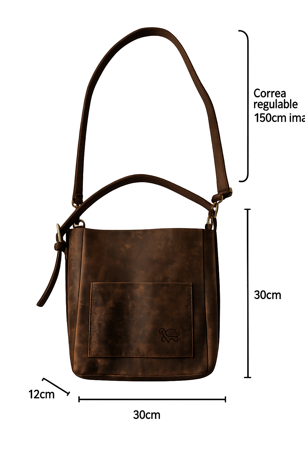 Matera cartera de cuero con correa ajustable